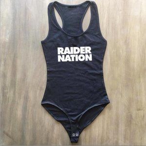 Raider Nation Football Bodysuit, Las Vegas Bodysuit, Women’s Raider Outfit